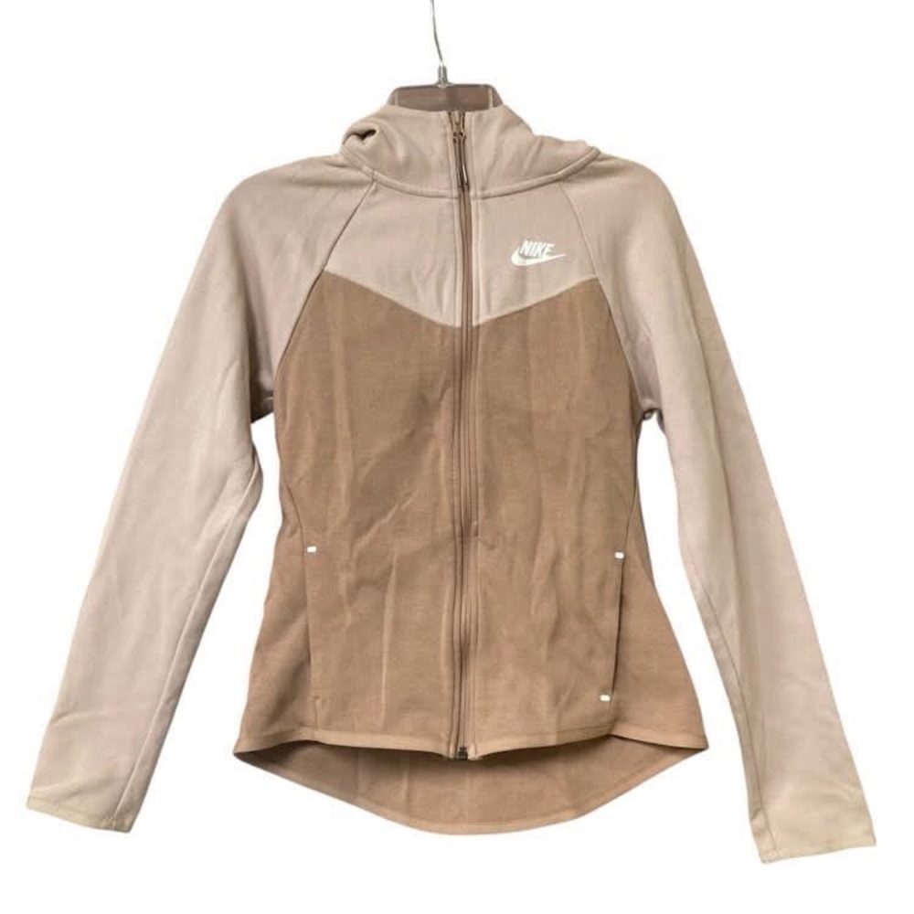 NWOT Nike Women's Hooded Zip Up Windrunner Cream Tech Fleece BV3455-283 size XS